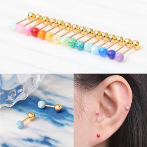 [미니아트] 14K 골드핀 오팔 3mm 볼 심플 데일리 이너컨츠 트라거스 피어싱 15종 택1