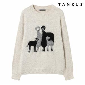 정상가:59,000원 ㅣ 애니멀 자수 라운드넥 긴팔 니트 (TX4KP029L0)