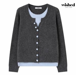 정상가:79,000원 ㅣ 레이어드 배색 라운드 긴팔 니트 (WICDNT004)