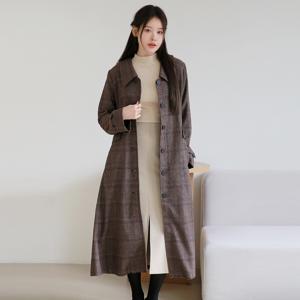 [최초가 129,000원]로웬 울 혼방 트렌치 원피스