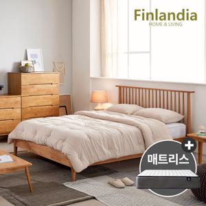 핀란디아 마틴 원목 퀸침대Q+드림온21 매트리스