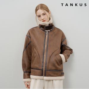 정상가:159,000원 l 버클 하이넥 레더 트리밍 무스탕 자켓 (TX4JK011L0)