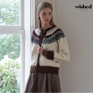 정상가:79,000원 ㅣ 라운드넥 노르딕 패턴 긴팔 가디건 (WICCCD024)