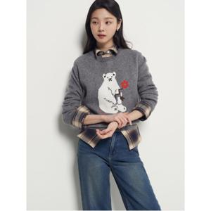 베어 모티브 풀오버  그레이 (BF5951C093)