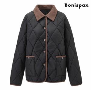 정상가:89,000원 ㅣ 다이아 퀼팅 카라 배색 패딩 점퍼 (XP4JJ057L0)