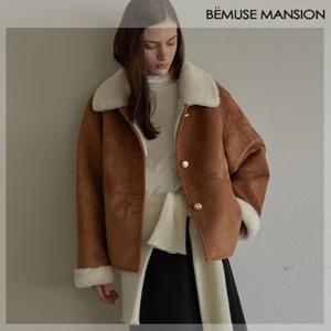 [비뮤즈맨션] Gold button mustang jacket - Brown [BE24WICT001BR]