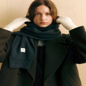 뉴욕 액세서리 [[25FW]] JAMU5F195G2 [바라클라바] 그레이 로고프린트 울캐시미어혼