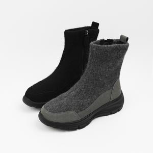 신난다슈 여성 앵클부츠 5cm 여자 니트 숏 앵글 부츠 기모 키높이 통굽LD256493