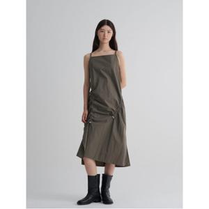 스트링 레이어드 롱 원피스 - 카키 (355771LY6H)