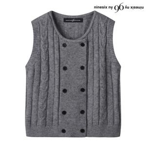 정상가:59,000원｜더블 버튼 케이블 베이직 니트 베스트 (NO3VW001L0)