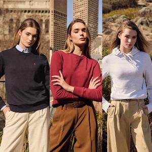 [U.S POLO ASSN.]24FW WOMENS COTTON CREWNECK HOODY/SWEATSHIRT