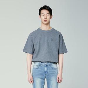 남성 솔리드 미니와플 스트라이프 루즈핏 R넥 TS(B222TS440P)