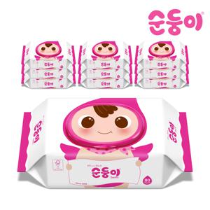 물티슈 베이직 캡형 80매 10팩/BC-01