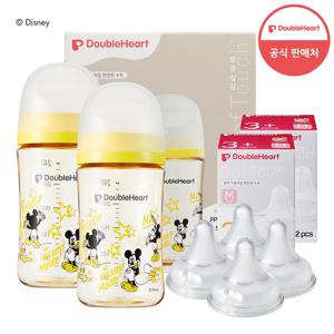 3세대 디즈니젖병 240ml 미키 클래식 트윈팩(젖병2개)+젖꼭지4개