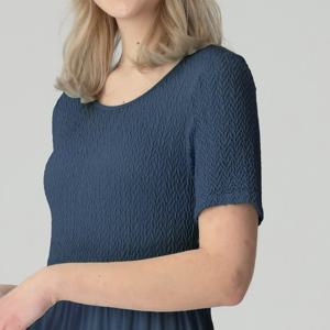 25SS 신상품 [최초가69,000원]심리스 모달 베이직 스마킹 하프슬리브 미디 드레스_SD4005