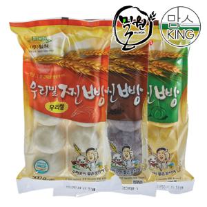 [맘스킹]밀원본가 HACCP 안흥 우리밀찐빵 10개(500g)+우리밀단호박찐빵 10개(500g)+우리밀흑미찐빵 10개(500g)-수입팥