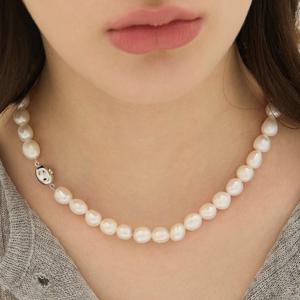 H에디션 실버(W) 담수 진주 목걸이 HL6N53608W9420