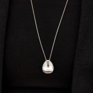 페블 실버(W) H볼륨 목걸이 HL6N56612W9800