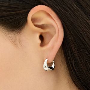 샴페인문 실버(W) 호보 원터치 귀걸이 HL2E56217W9XXX