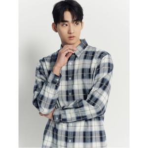 헤링본 믹스 미들 체크 셔츠  그레이 (BC4X64O063)