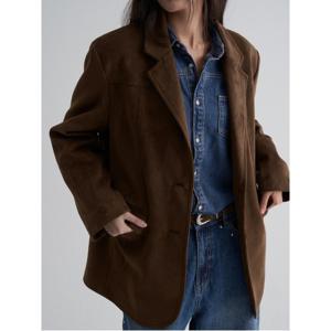 스웨이드 블레이저  옐로이시 브라운 (165X3ZAY2B)