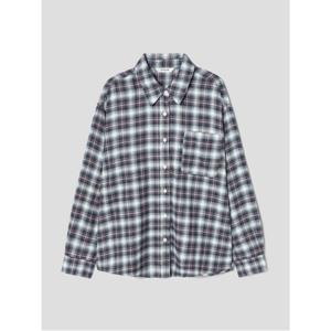 체크 플란넬 오버핏 셔츠  네이비 (165X64AY1R)