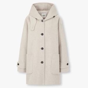 [톰보이] 핸드메이드 후드 울혼방 하프코트 9175411981