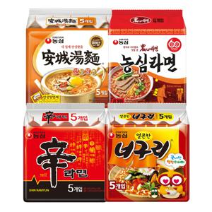 신라면 5봉 + 안성탕면 5봉 + 너구리 5봉 + 라면 4봉