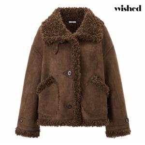 정상가:159,000원 ㅣ 퍼 배색 시어링 무스탕 자켓 (WICDJK009)