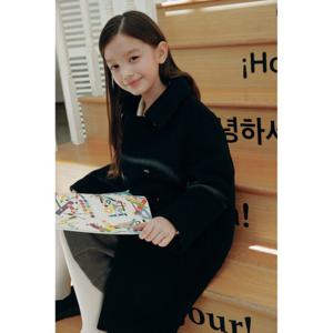 [택가 329,000] 여아 울 클래식 코트 - 블랙 (BI5X3TG015)