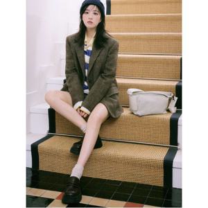 해리스 트위드 헤링본 세미 오버핏 재킷  베이지 (BF5911C01A)