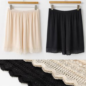 여성 4부 인견 속바지 쿨 냉감 슬립 하의 여름 스킨 검정