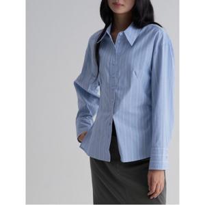 사이드 슬릿 스트라이프 셔츠 - 스카이 블루 (115964AY3Q)