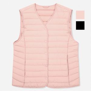 여성 브이넥 경량 패딩조끼(NEY621)