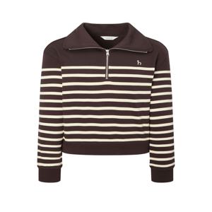 헤지스 여성 [[25FW]] HSTS5D802W2 [시즌오프][아이코닉] 루즈핏 스트라이프 반집업 스웨트셔츠