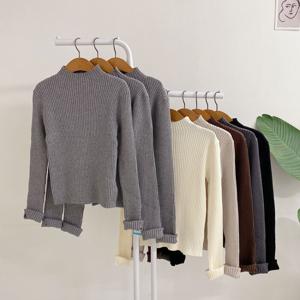 [브리치]  /  3사이즈  리에타 골지 핸드워머 반폴라 니트(6color)