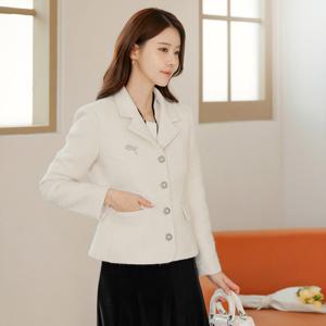 (~XXL까지) 다엔하 진주버튼 트위드 자켓 겨울 아우터 하객룩 오피스룩 모임룩 격식룩 연말룩 빅사이즈