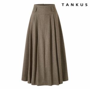 정상가:99,000원 ㅣ 헤링본 플리츠 주름 플레어 롱 스커트 (TX4SK014L0)