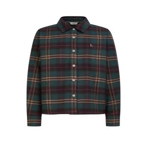 헤지스 여성 [[25FW]] HSSH5D925E3 [시즌오프][인기리오더]크롭 루즈핏 체크 셔츠 그린