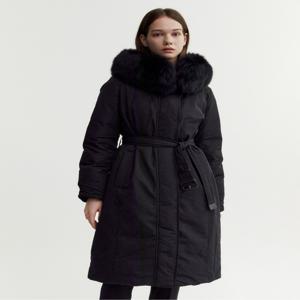 헤지스 여성 [[24FW]] WSJU4D036BK [가격인하][스테디셀러][폭스FUR][덕다운] 블랙 탈착 퍼카라 스