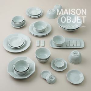 윤도자기 청아 도자기 6인 홈세트 37P