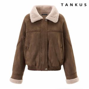 정상가:159,000원 ㅣ 블루종 밑단 밴딩 시어링 양털 무스탕 자켓 (TX4JK024L0)