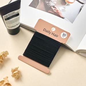 블랙 베이직 머리끈 30개 세트