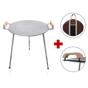 올쿡 국산 캠핑 그리들 샌딩 M+ 세트 무쇠 그리들팬 야외