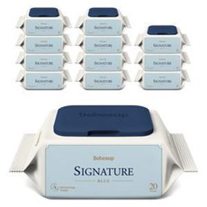 베베숲 시그니처 블루 유아물티슈 휴대캡형, 75g, 20매, 12개
