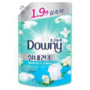 다우니 실내건조 초고농축 섬유유연제 프레시 클린 자스민향 리필, 1.35L, 1개