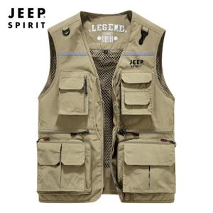 JEEP 여름 메쉬 조끼 남성 여성 등산 지퍼형 작업조끼