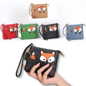 귀여운 여우소프트 가죽 동전지갑 카드 지퍼 지갑 학생 인기 선물(CL-8065) 한손에 쏙 작지만 알찬 수납
