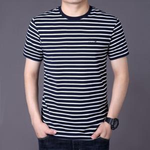 지프 남녀 공용 스트라이프 체크 반팔 티 5303