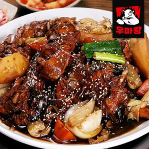 가마솥 찜닭 솥뚜껑 간장찜닭 1kg x 2팩 (총 2kg)  / 단짠단짠 국내산 닭고기